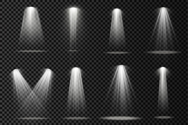 L'éclairage de scène met en lumière des effets de lumière de projecteur de scène un éclairage blanc brillant avec un projecteur
