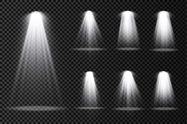 L'éclairage de scène met en lumière des effets de lumière de projecteur de scène un éclairage blanc brillant avec un projecteur