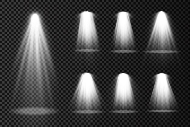 L'éclairage de scène met en lumière des effets de lumière de projecteur de scène un éclairage blanc brillant avec un projecteur