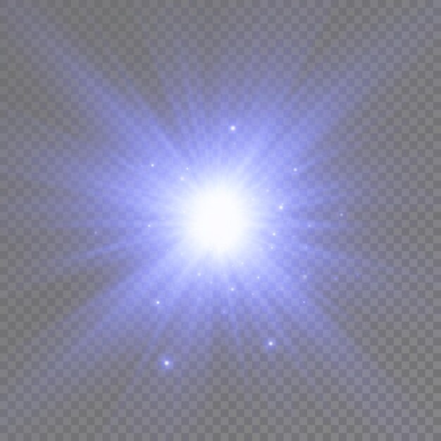Éclat de lumière rougeoyante bleue lueur étoile brillante rayons de soleil effet de lumière flambée de soleil