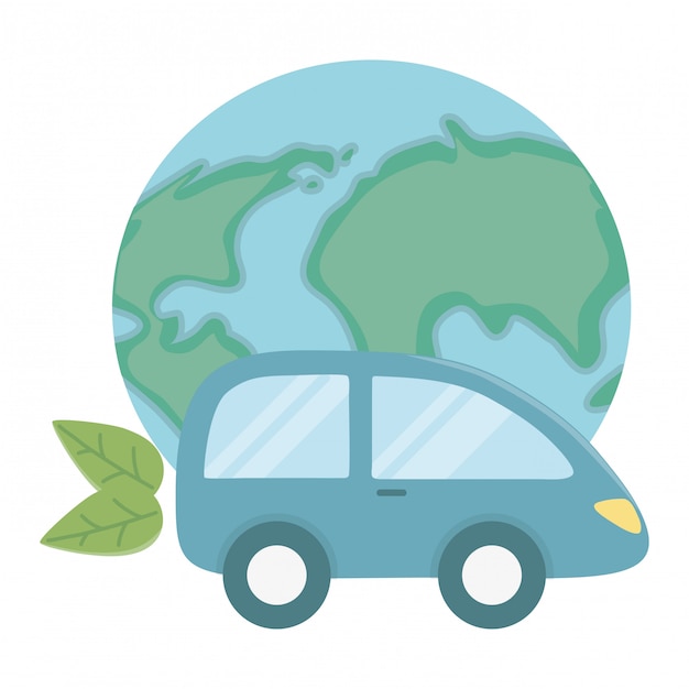 Vecteur eco car et sauver le design de la planète
