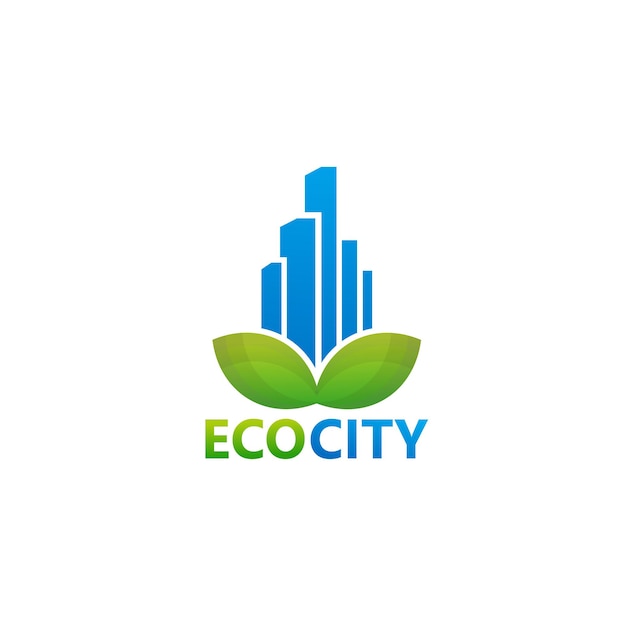 Eco City Logo Template Design Vecteur, Emblème, Design Concept, Symbole Créatif, Icône