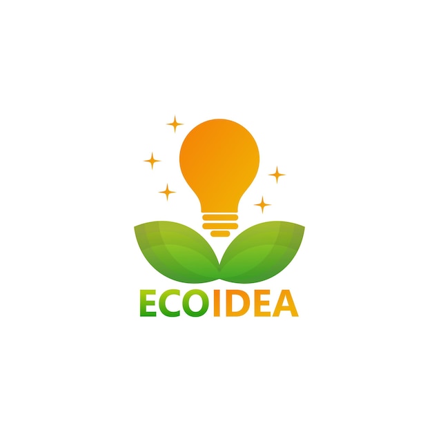 Eco Idée Ampoule Logo Template Design Vecteur, Emblème, Design Concept, Symbole Créatif, Icône