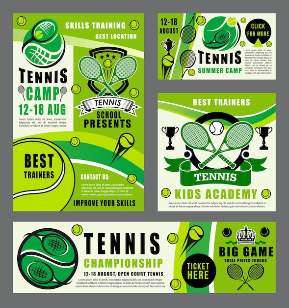 École De Sport De Jeu De Tennis Avec Raquettes Et Balle