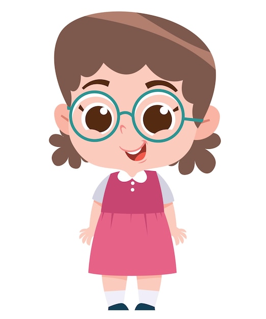 Une écolière mignonne avec des lunettes