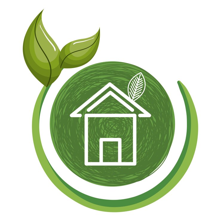 Vecteur écologie à la maison avec leafs
