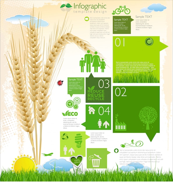 Vecteur Écologie moderne design layout