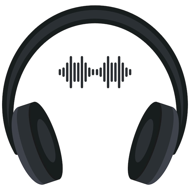 écouteurs avec icône d'onde sonore
