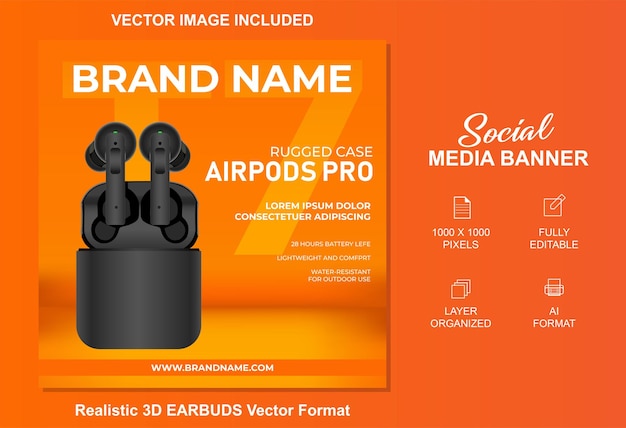 Vecteur Écouteurs vectoriels 3d sans fil et format d'illustration vectorielle