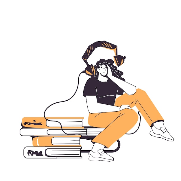 Écoutez Des Livres Audio, Des Podcasts Et De La Musique Avec L'application Flat Vector Isolate