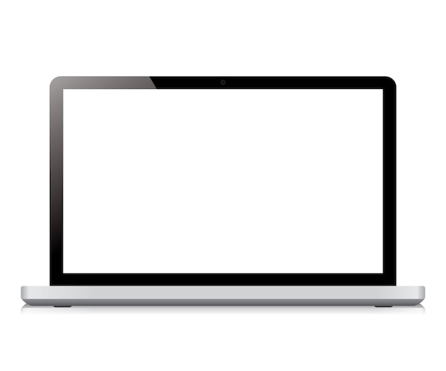Vecteur Écran d'affichage d'ordinateur portable isolé sur fond blanc