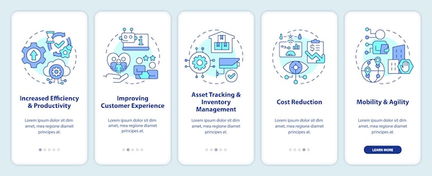 Écran de l'application mobile d'intégration des avantages commerciaux de l'IoT