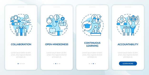 Écran d'application mobile d'intégration à bord bleu pour la conduite