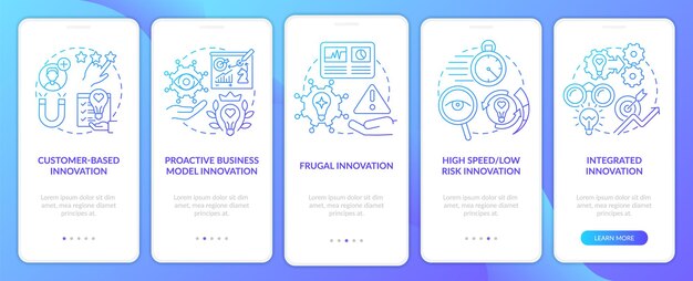 Écran D'application Mobile D'intégration De Dégradé Bleu D'idées D'innovation Futures