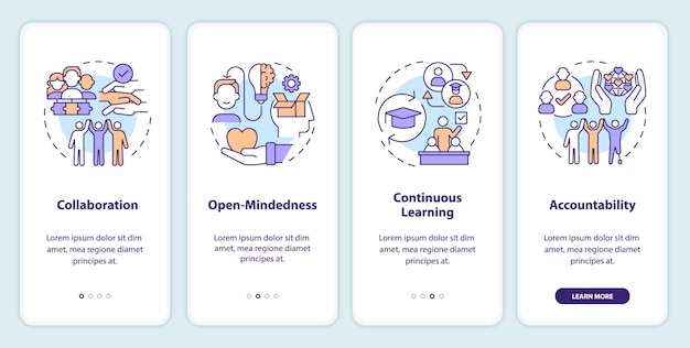 Écran de l'application mobile d'intégration des principes d'inclusion