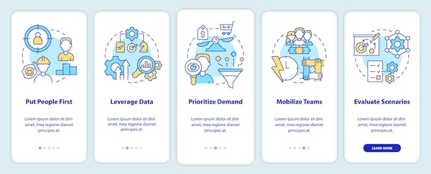 Écran De L'application Mobile D'intégration Des Priorités De La Chaîne D'approvisionnement