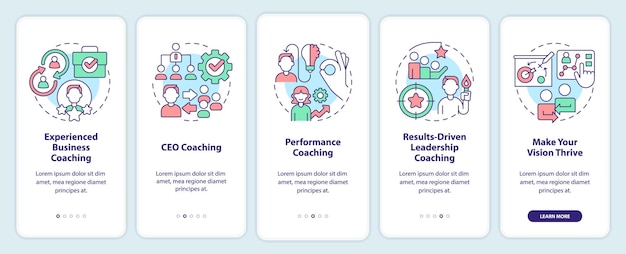 Écran D'application Mobile D'intégration Des Services De Coaching D'entreprise