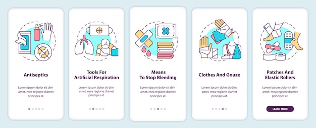 Écran De L'application Mobile D'intégration De La Trousse De Premiers Soins