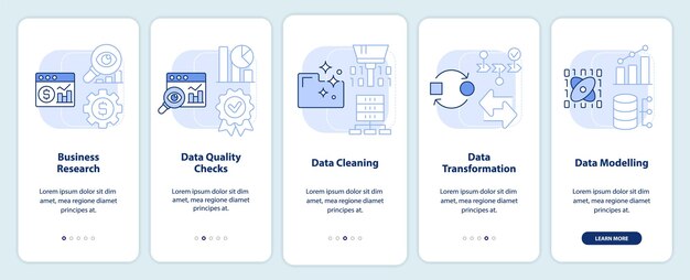 Écran bleu de l'application mobile d'intégration du processus d'exploration de données