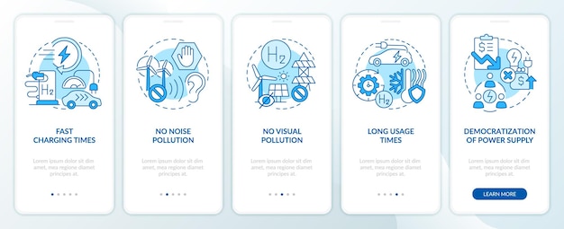 Écran bleu de l'application mobile d'intégration des pros de l'hydrogène