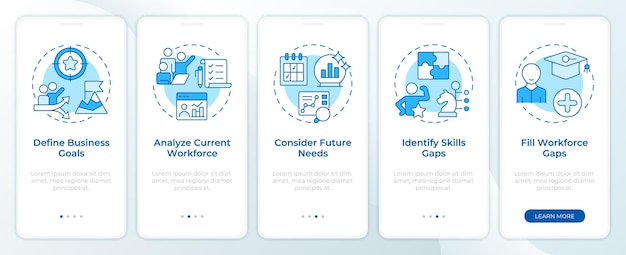 Écran bleu d'intégration de l'application mobile pour la prévision de la main-d'œuvre