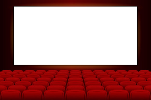 Écran De Cinéma Avec Scène Vide Pour Film Cinéma Cinéma Avec écran Blanc Et Rouge