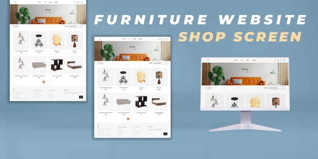 écran du site du magasin de meubles