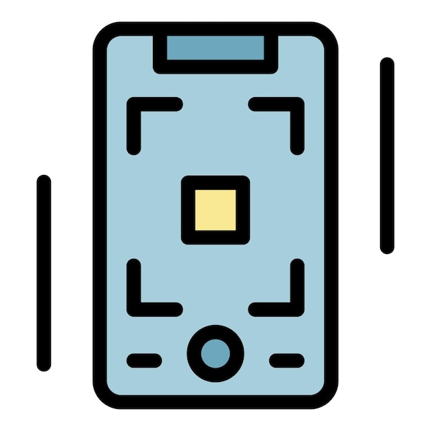 Écran d'enregistrement de l'icône du smartphone Aperçu de l'écran d'enregistrement de l'icône vectorielle du smartphone couleur plate isolée