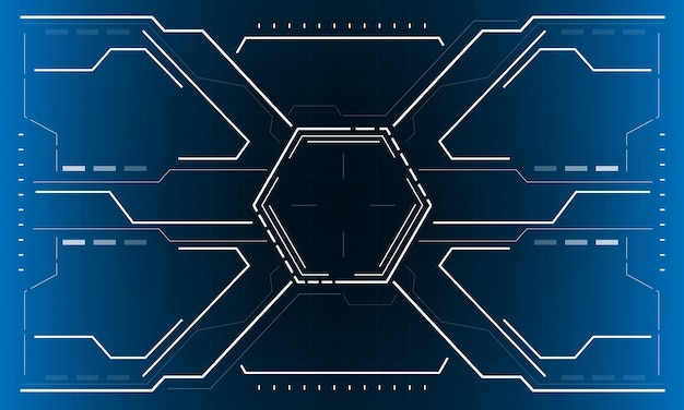 Écran D'interface Hud Scifi Hexagonal Blanc écran De Technologie Géométrique Futuriste Vecteur Bleu