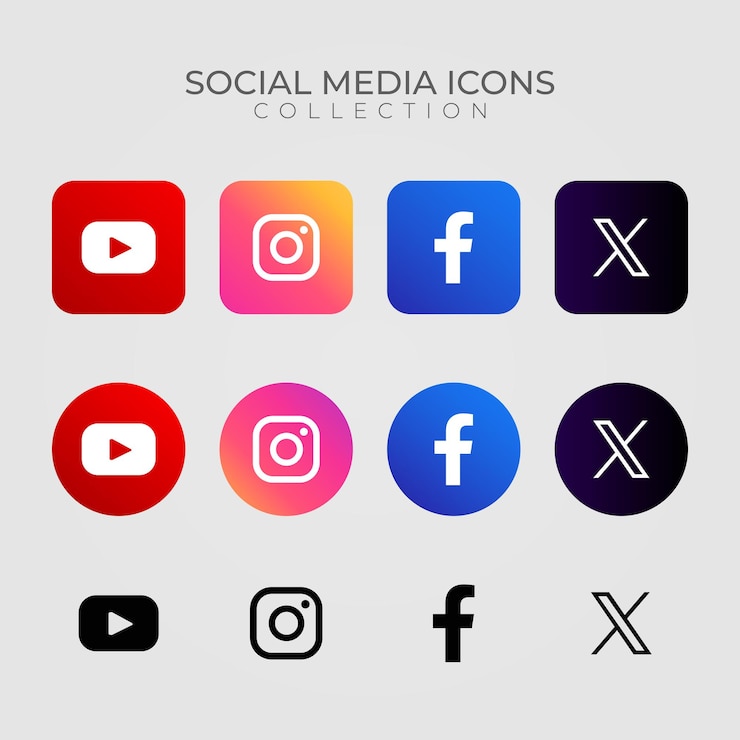 Vecteur un écran de médias sociaux et d'icônes avec une icône web au milieu
