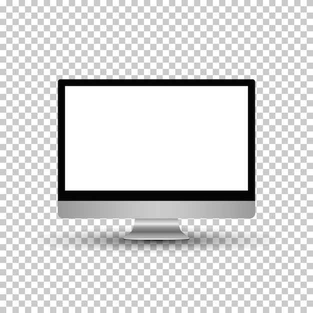 Écran d'ordinateur réaliste sur fond transparent. illustration.