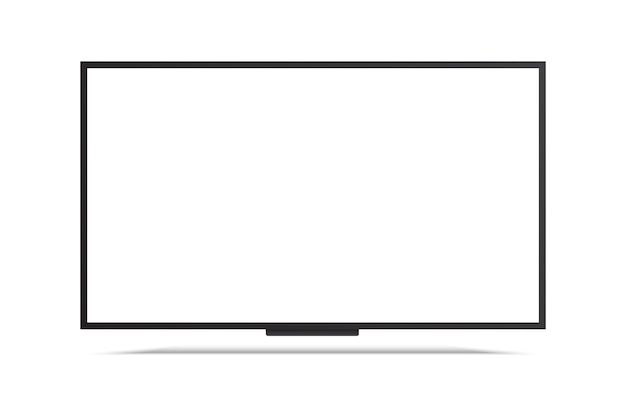 Écran plat lcd TV 4K, plasma oled ou qled, illustration réaliste, maquette de moniteur blanc vierge