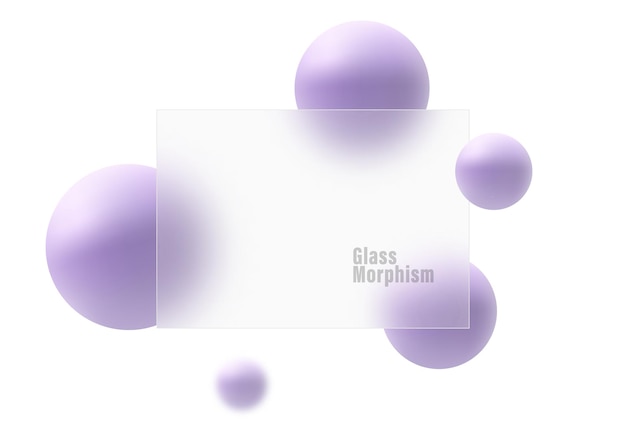 Écran de présentation horizontal avec effet de superposition de verre sur les sphères de gradient