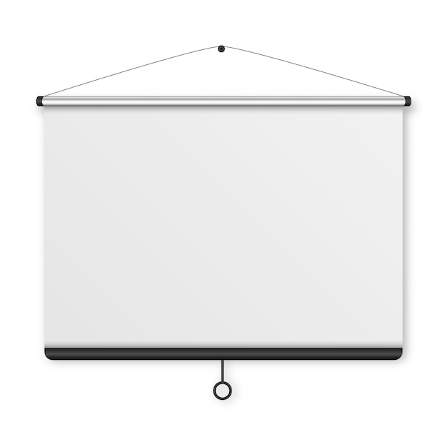 Écran de projection vide, tableau de présentation, tableau blanc vierge pour la conférence