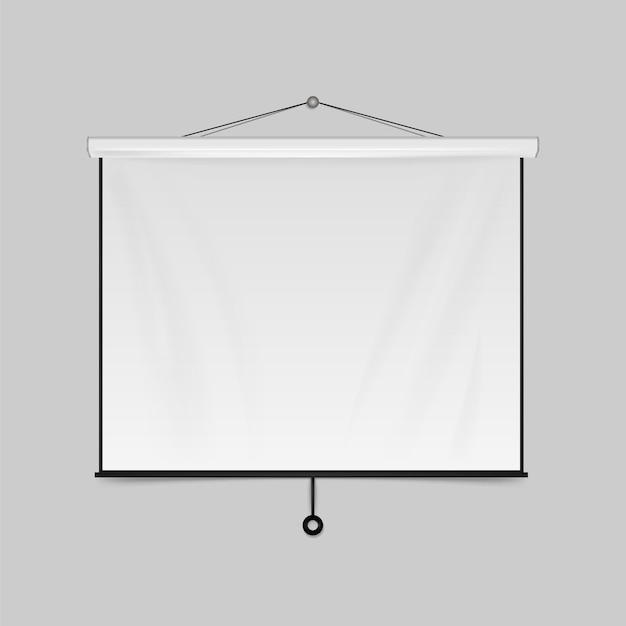 Écran de projection vide. Tableau de présentation vierge. Tableau blanc vierge pour conférence isolé sur fond. Illustration vectorielle. Ep 10.