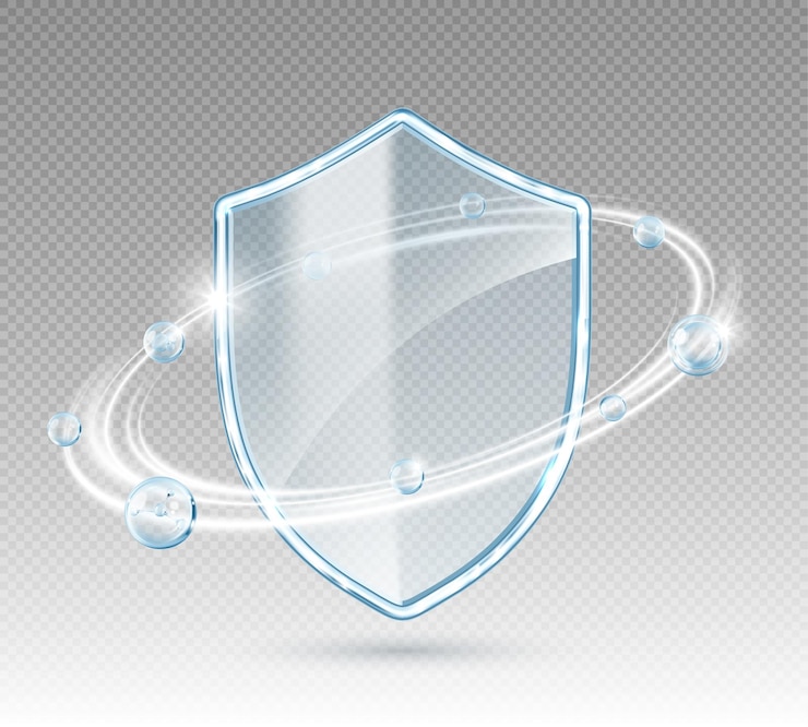 Vecteur écran de protection en verre transparent concept de protection de la santé médicale
