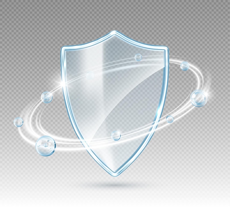 Vecteur écran de protection en verre transparent concept de protection de la santé médicale