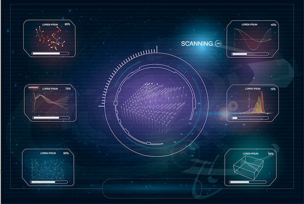 Écran Radar Hud Interface Utilisateur Futuriste Pour Application