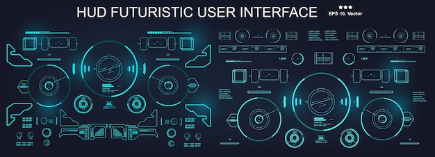 Écran De Technologie De Réalité Virtuelle D'affichage De Tableau De Bord Hud Bleu Futuriste Scifi