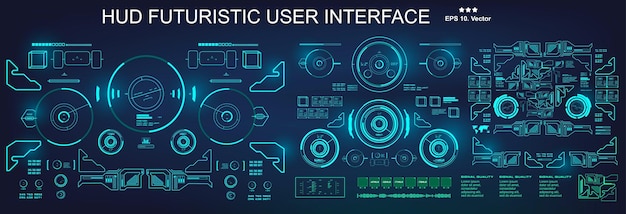 Écran de technologie de réalité virtuelle d'affichage de tableau de bord hud bleu futuriste Scifi