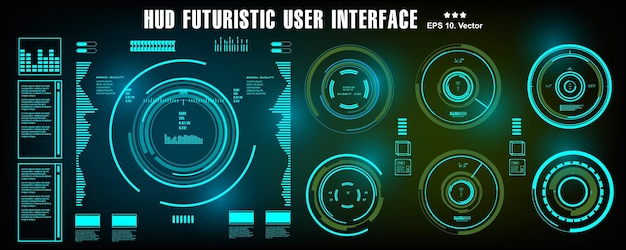 Écran De Technologie De Réalité Virtuelle D'affichage De Tableau De Bord D'interface Utilisateur Vert Futuriste Hud