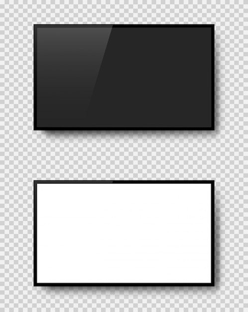 Vecteur Écran de télévision réaliste. tv, écran plat moderne lcd, led