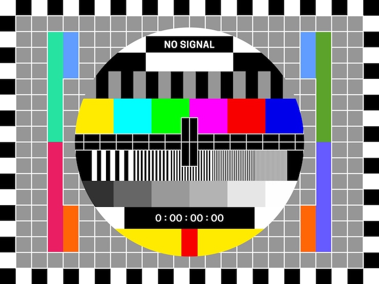 Vecteur écran de test de signal tv test de couleur de télévision rétro
