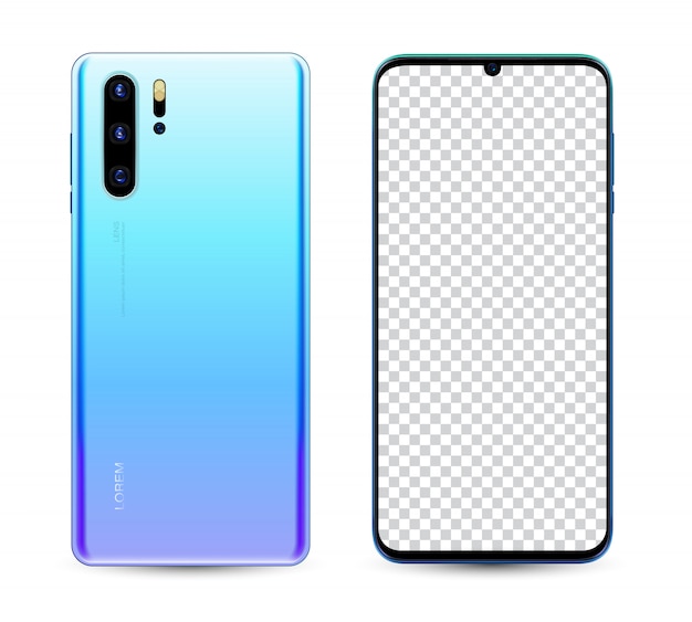 Écran transparent de maquette de smartphone réaliste