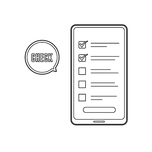 Vecteur Écran de vérification du smartphone