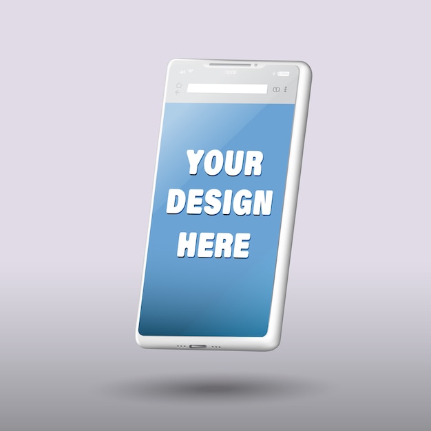 Écran vide de smartphone, maquette de téléphone, modèle pour infographie ou interface de conception de présentation