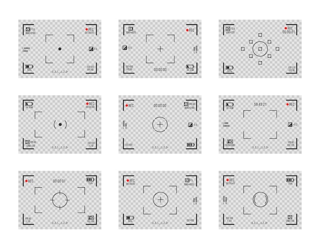 Écrans D'enregistrement Vidéo Sur Fond Transparent.