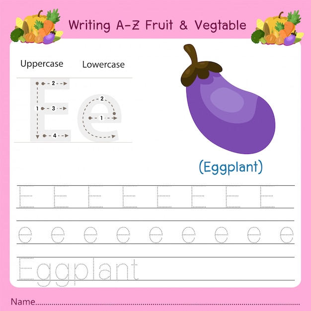 Écriture Az Fruits & Légumes E