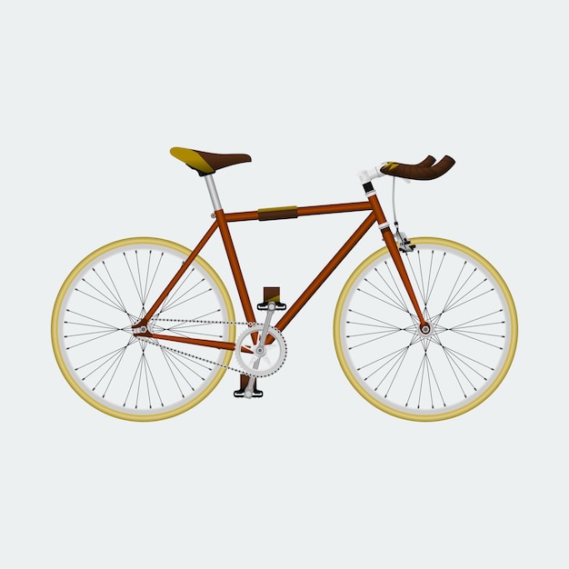 Editable Fixie Bike Vector Illustration