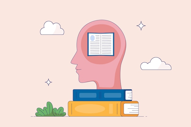 Vecteur l'éducation, l'apprentissage, l'écriture et la narration, la psychologie cognitive ou la psychiatrie, la littérature ou la poésie.